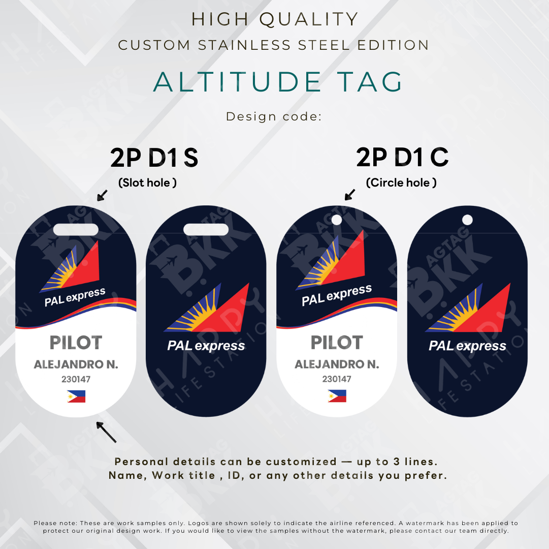 PAL Express - Altitude Tag ( Stainless Steel Luggage Tag)
