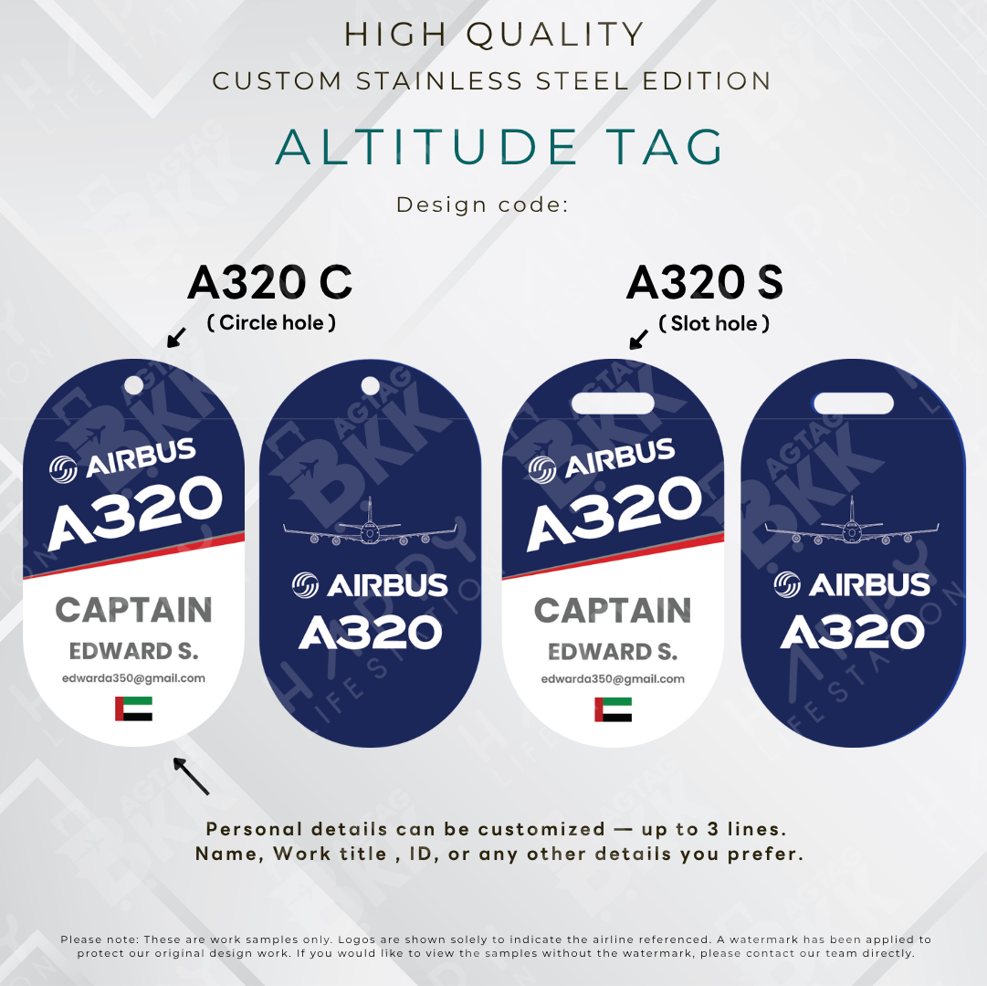 AIRBUS - Altitude Tag ( Stainless Steel Luggage Tag)
