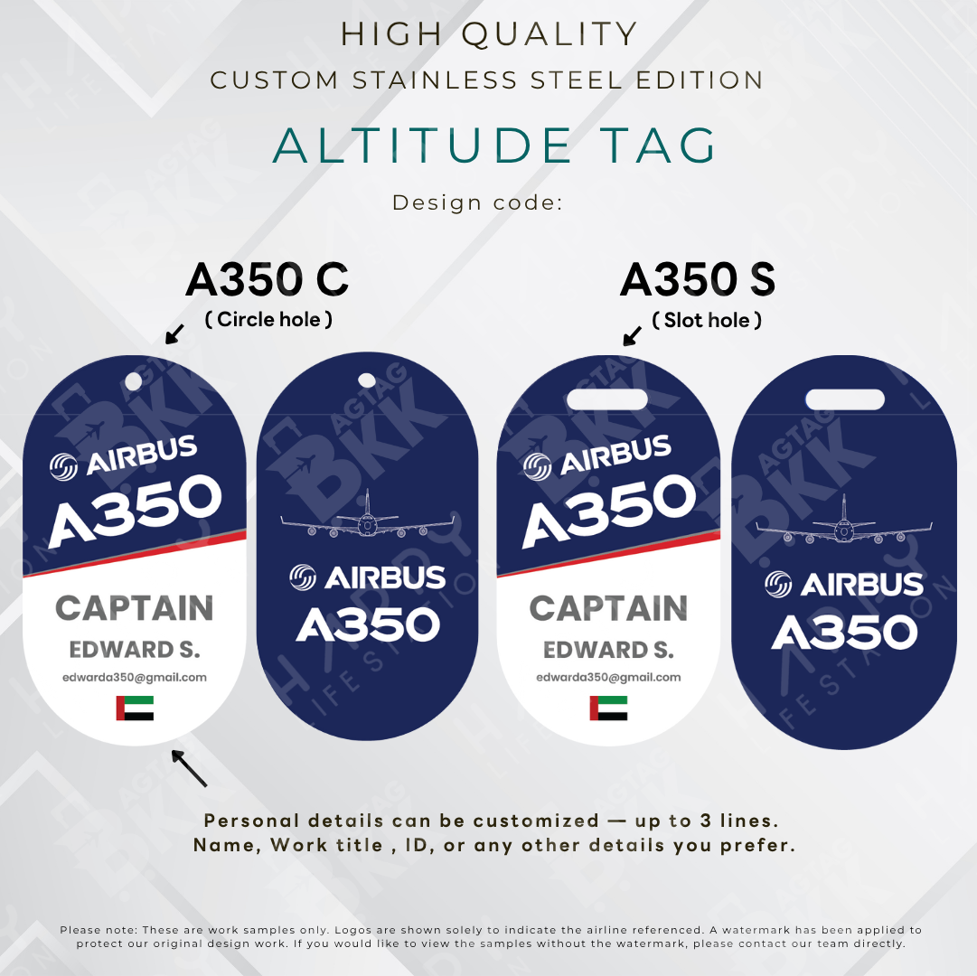 AIRBUS - Altitude Tag ( Stainless Steel Luggage Tag)