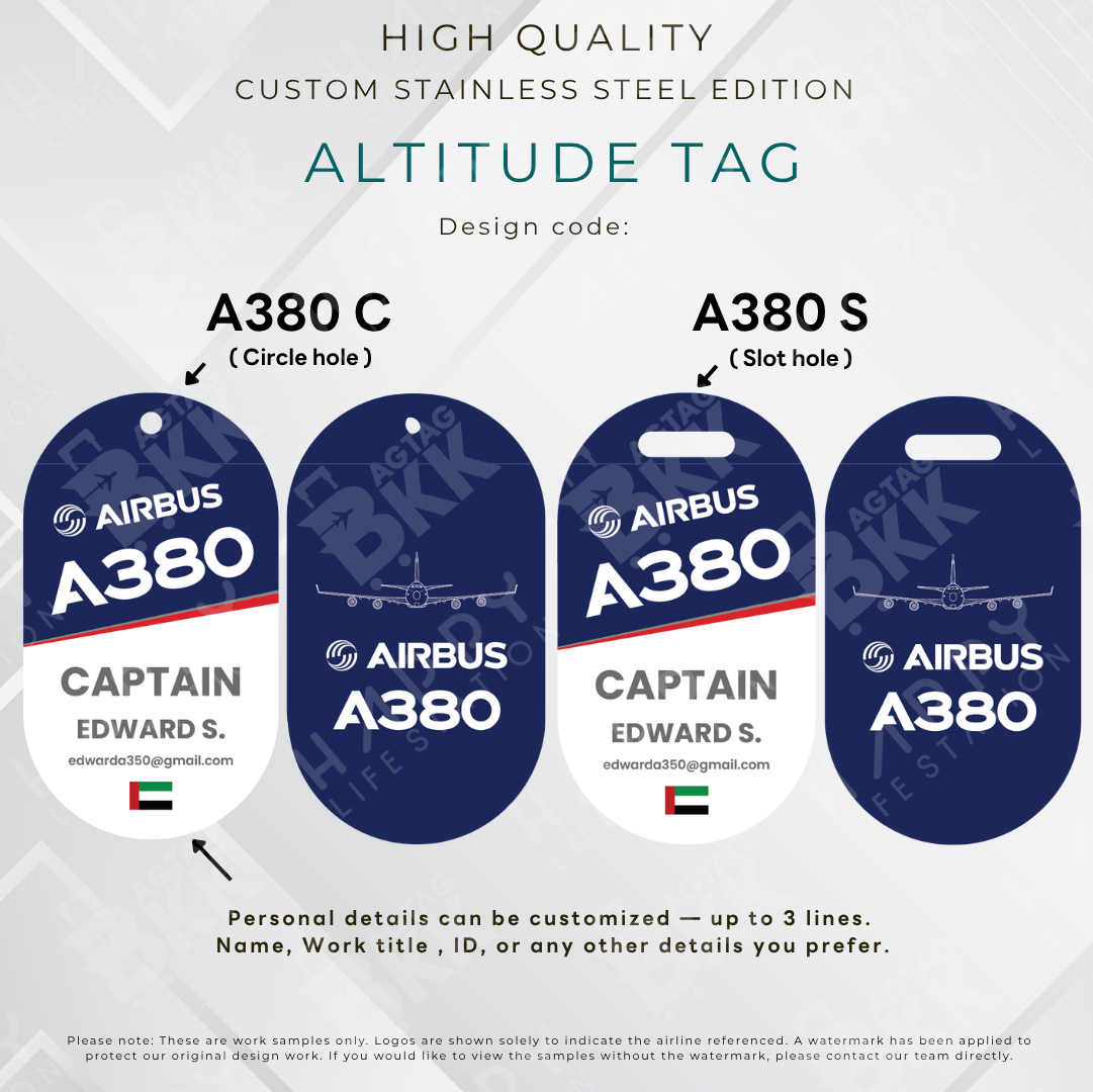AIRBUS - Altitude Tag ( Stainless Steel Luggage Tag)