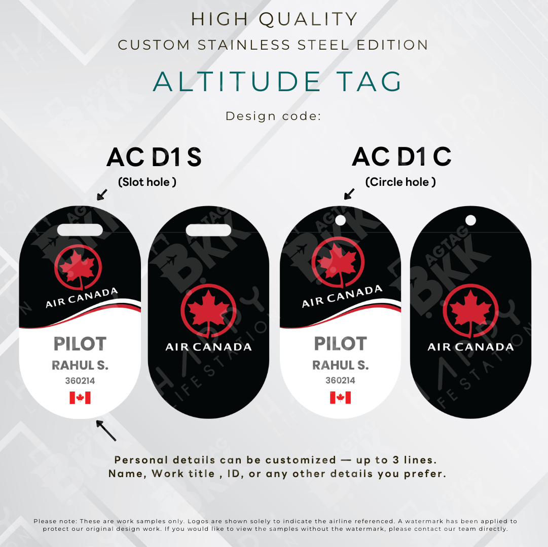 Air Canada - Altitude Tag ( Stainless Steel Luggage Tag)