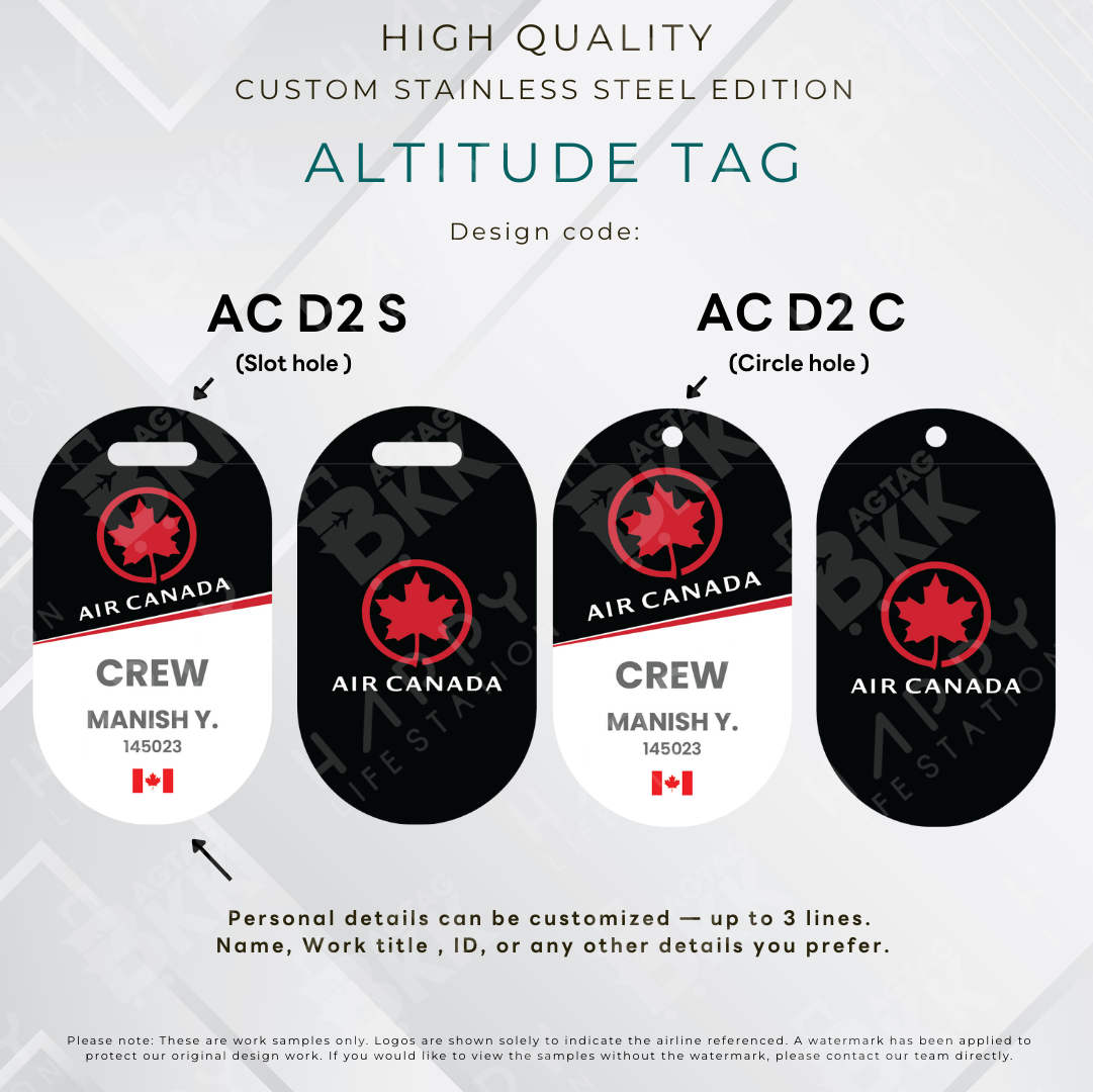 Air Canada - Altitude Tag ( Stainless Steel Luggage Tag)