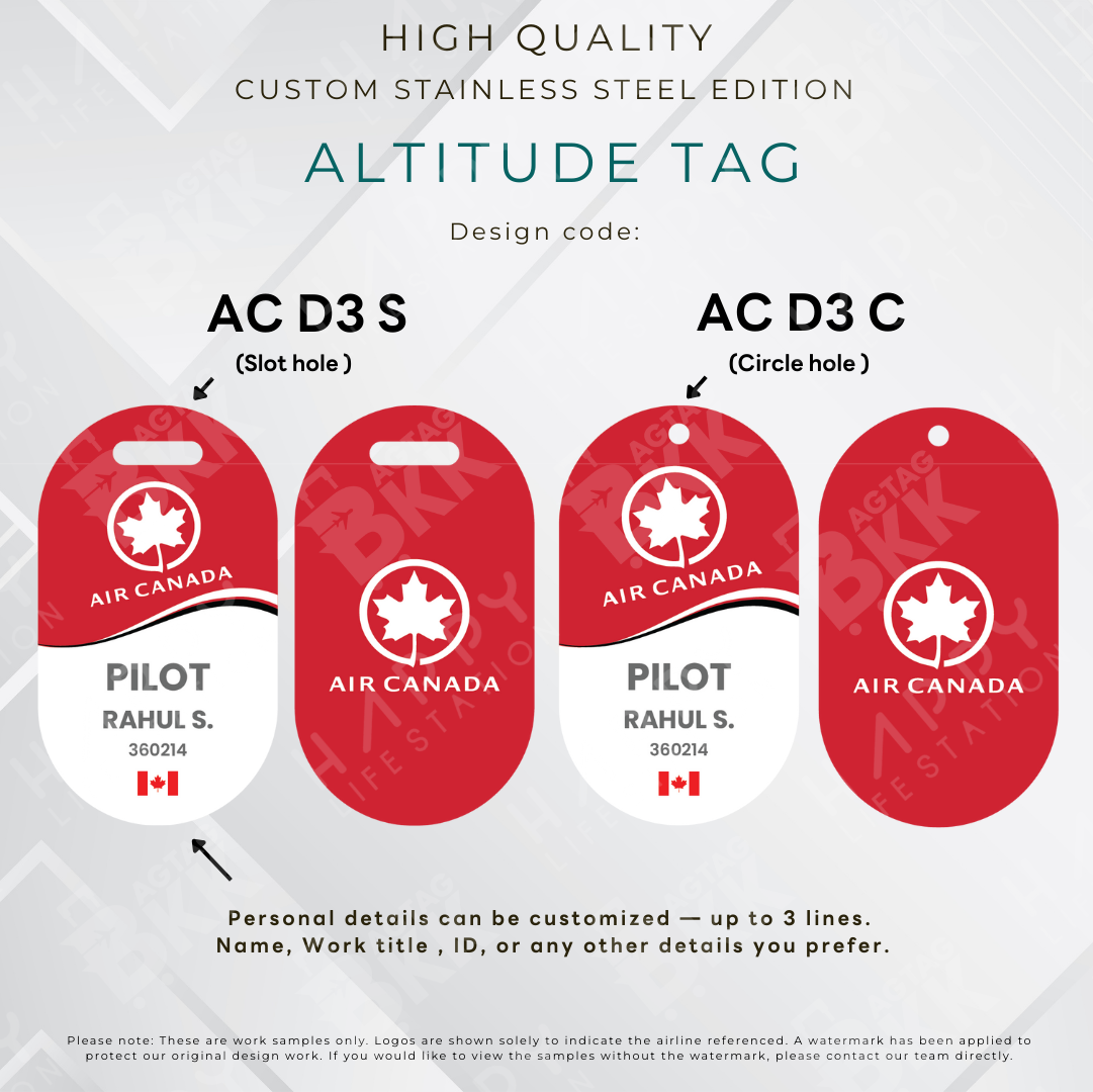 Air Canada - Altitude Tag ( Stainless Steel Luggage Tag)