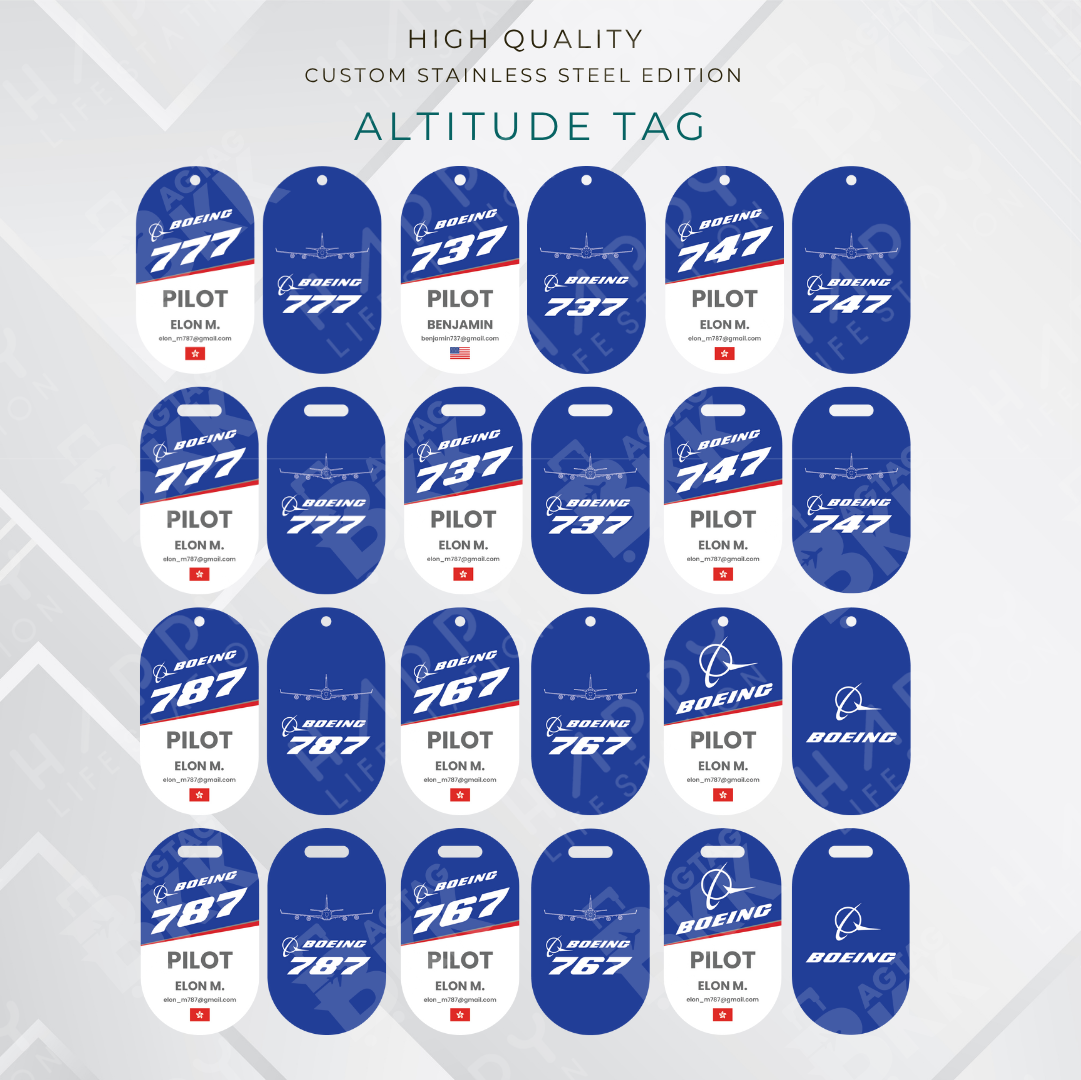 Boeing - Altitude Tag ( Stainless Steel Luggage Tag)