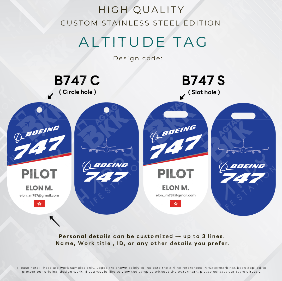 Boeing - Altitude Tag ( Stainless Steel Luggage Tag)