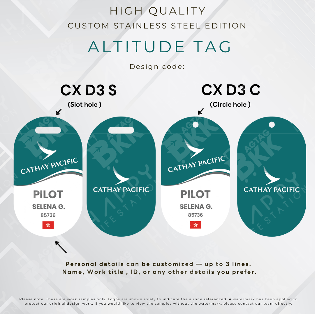 Cathay Pacific - Altitude Tag ( Stainless Steel Luggage Tag)