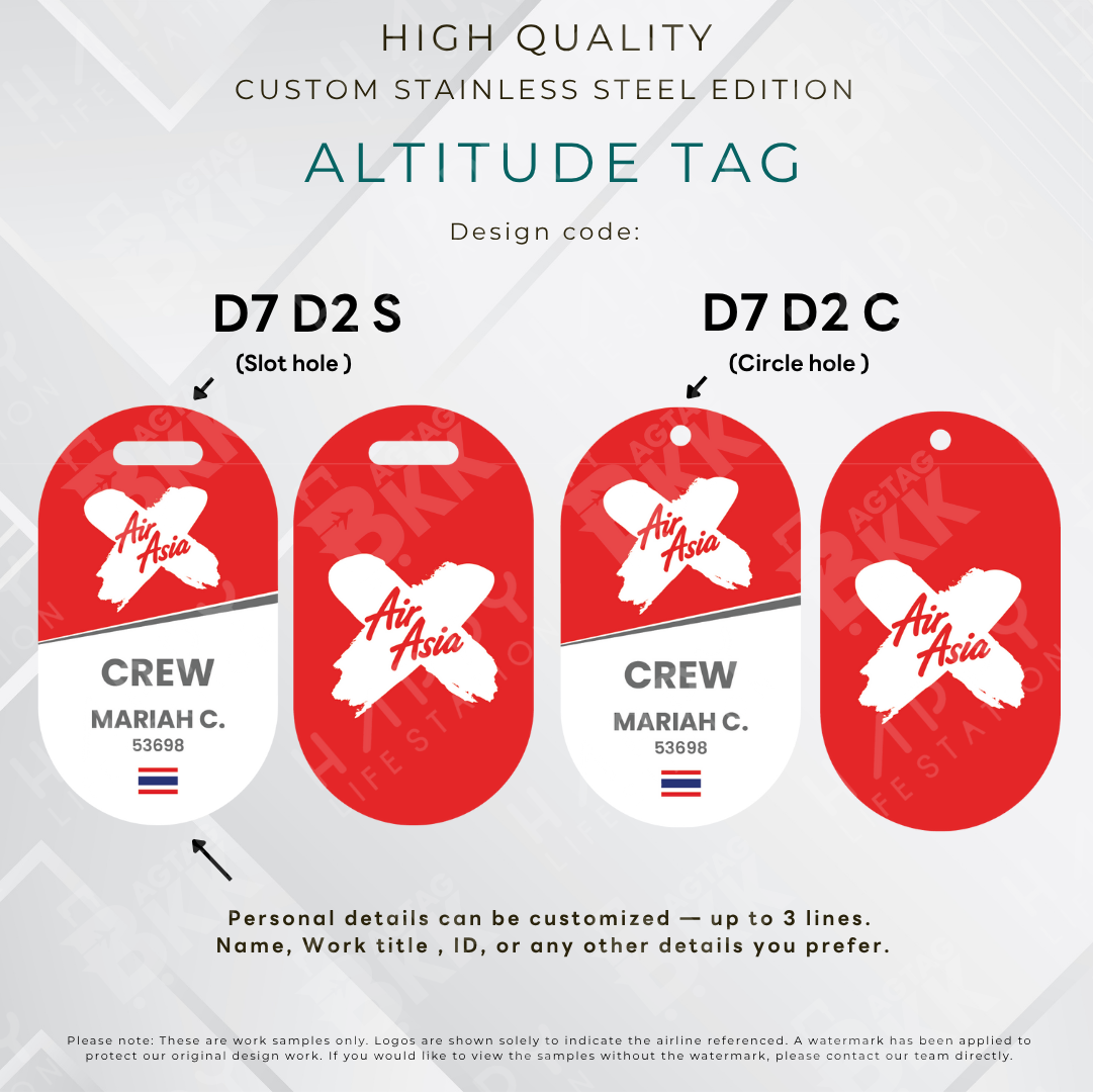 Air Asia X - Altitude Tag ( Stainless Steel Luggage Tag)