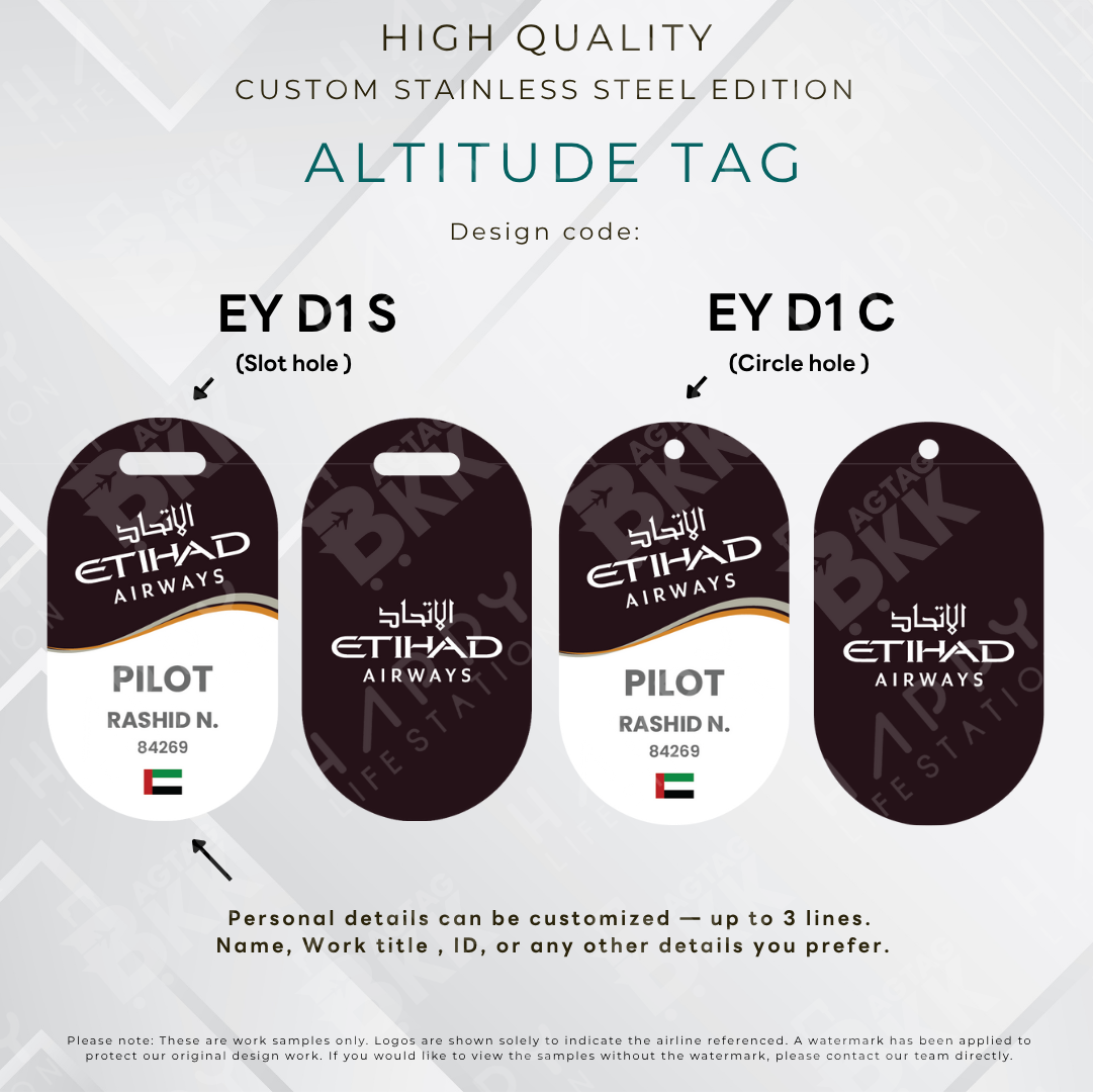Etihad Airways - Altitude Tag ( Stainless Steel Luggage Tag)