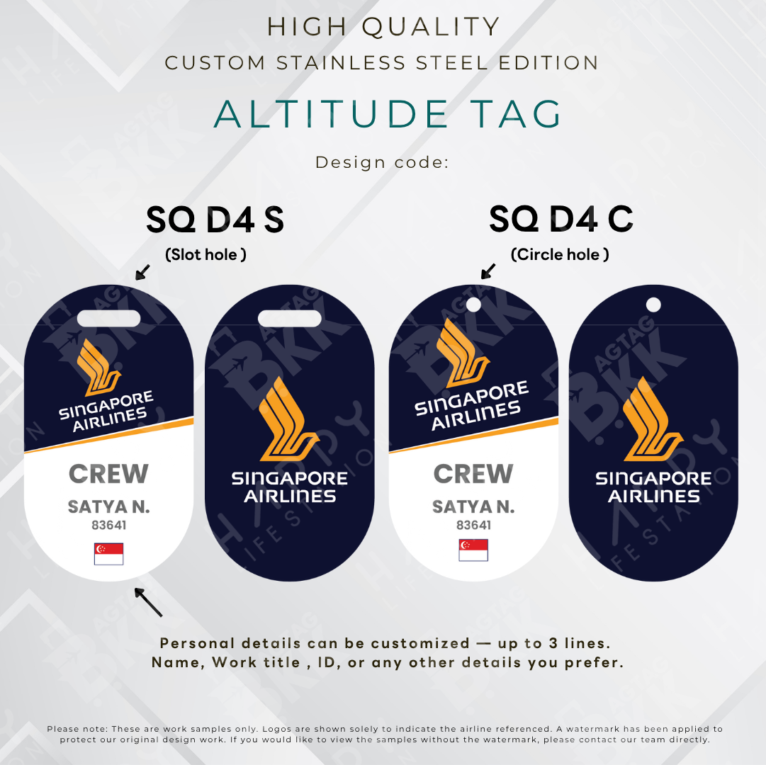 Singapore Airlines - Altitude Tag ( Stainless Steel Luggage Tag)