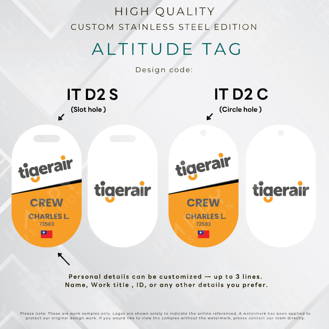 Tiger Air - Altitude Tag ( Stainless Steel Luggage Tag)