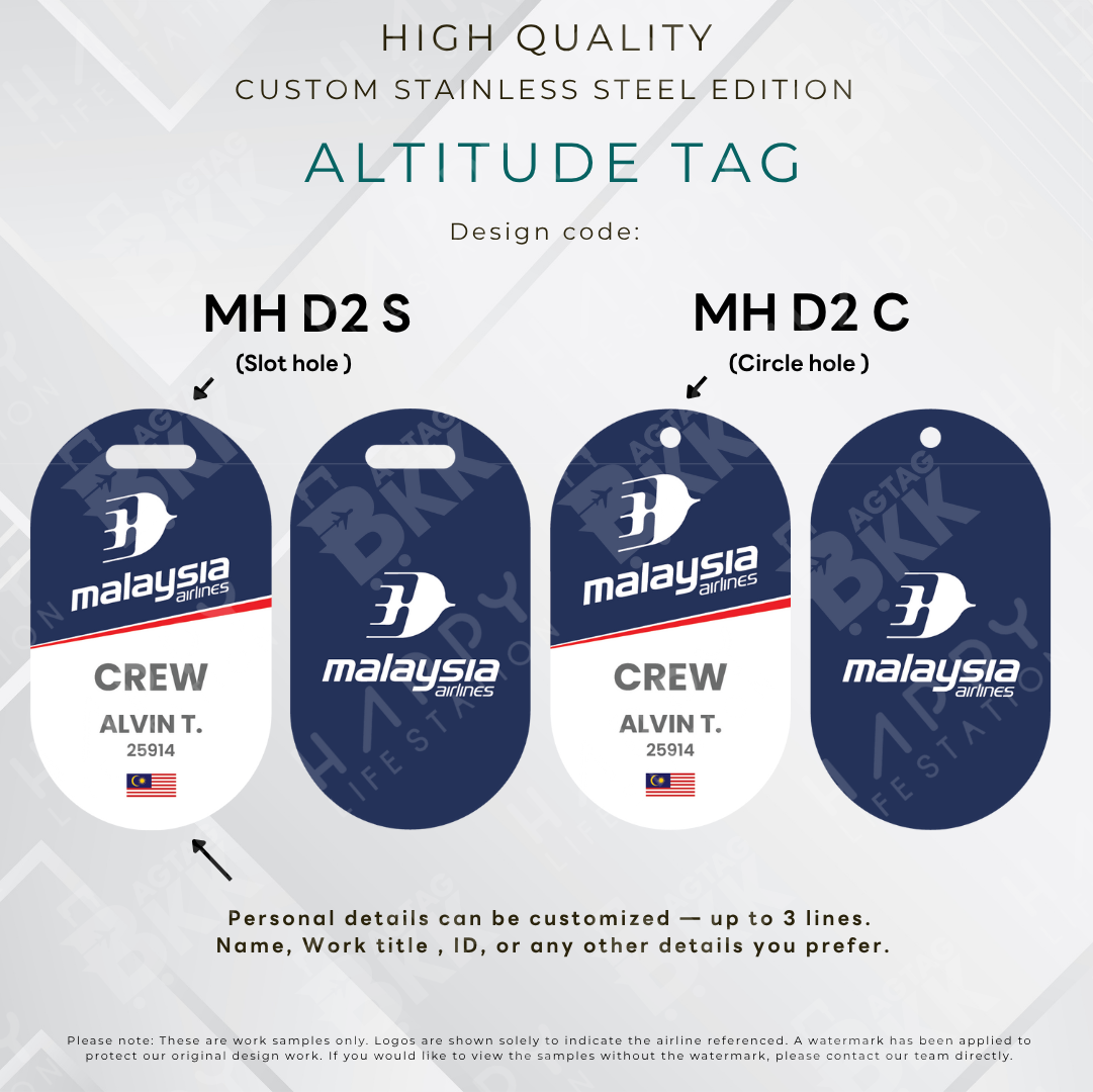 Malaysia Airlines - Altitude Tag ( Stainless Steel Luggage Tag)