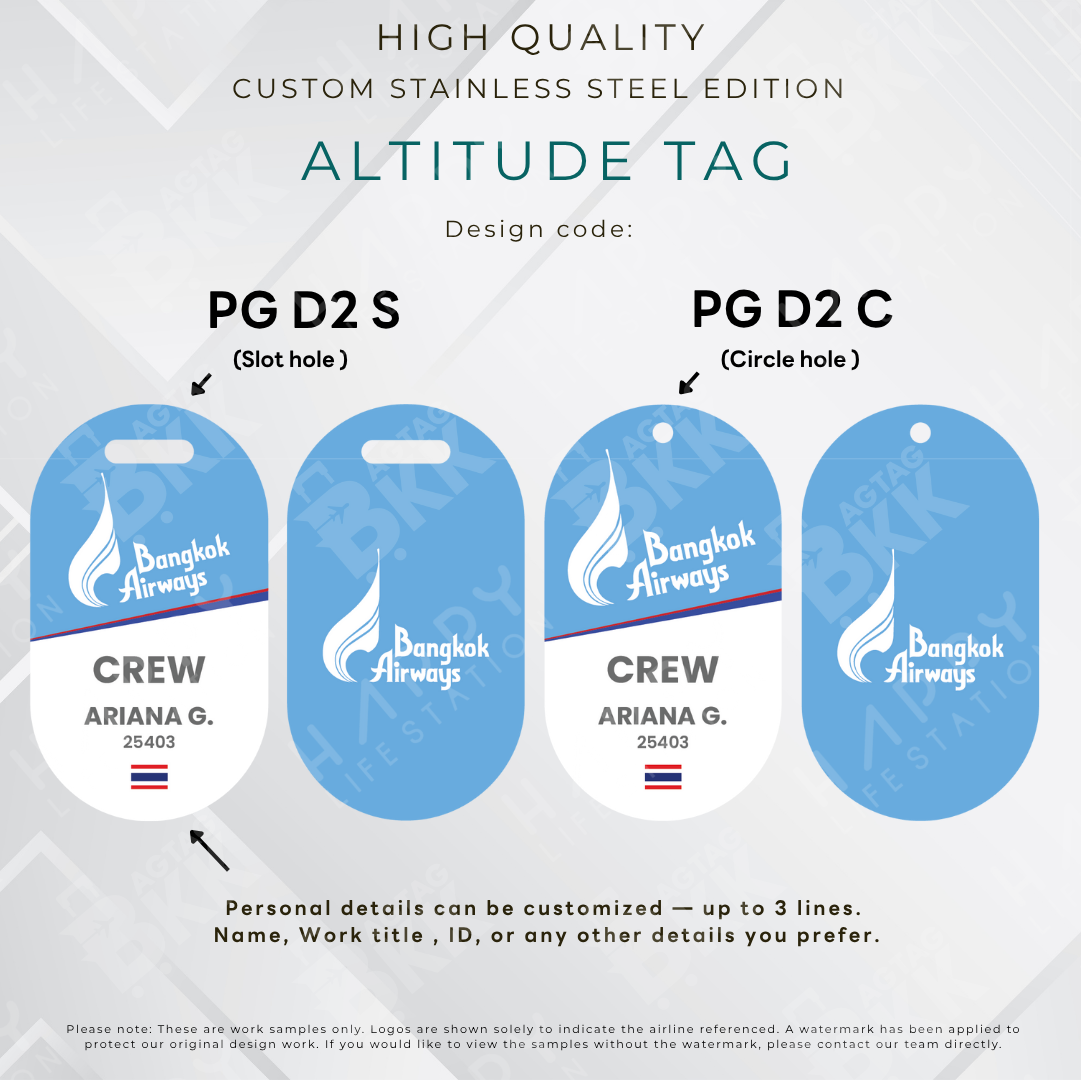Bangkok Airways - Altitude Tag ( Stainless Steel Luggage Tag)