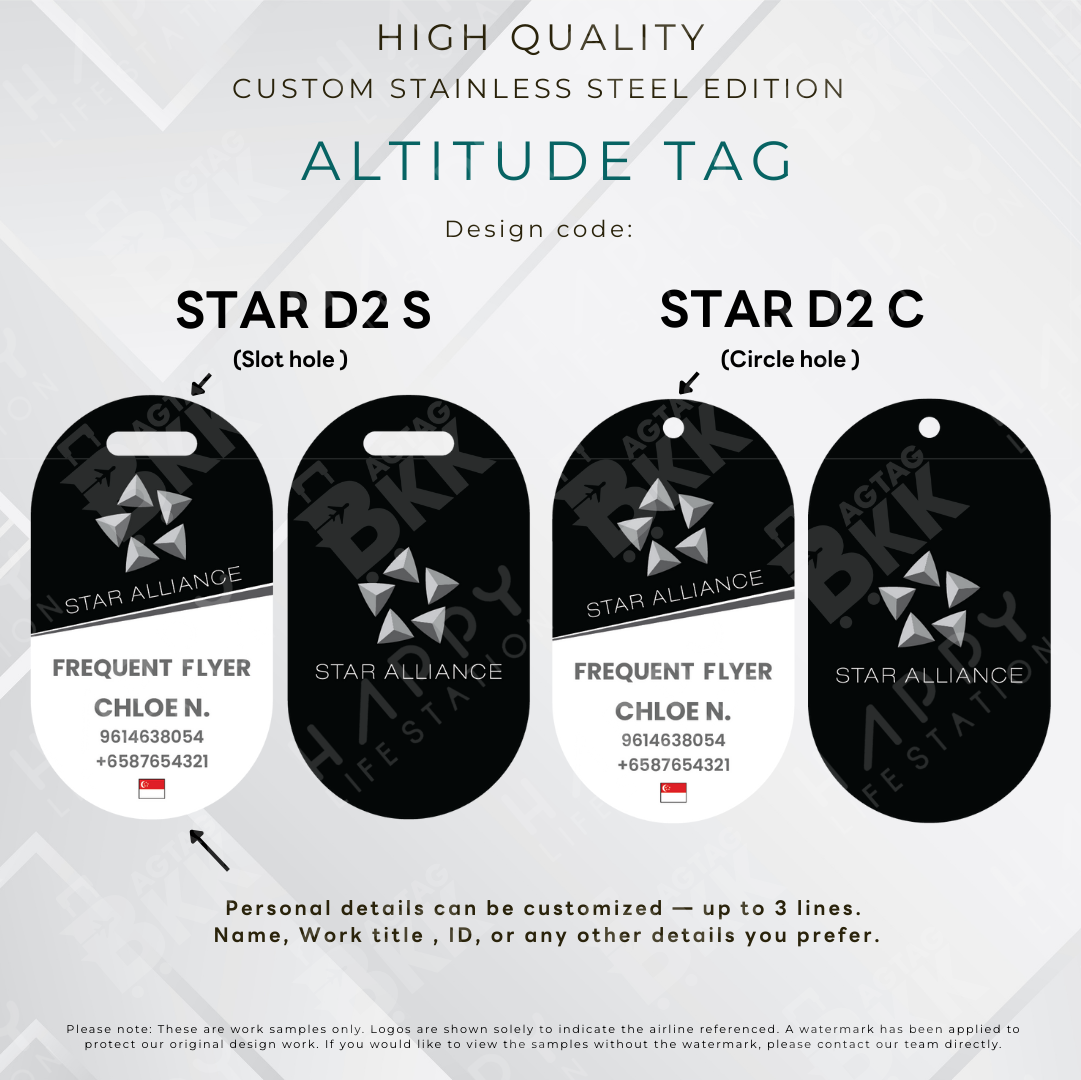 Star Alliance - Altitude Tag ( Stainless Steel Luggage Tag)