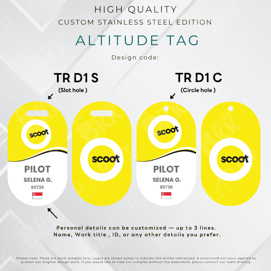 Scoot - Altitude Tag ( Stainless Steel Luggage Tag)