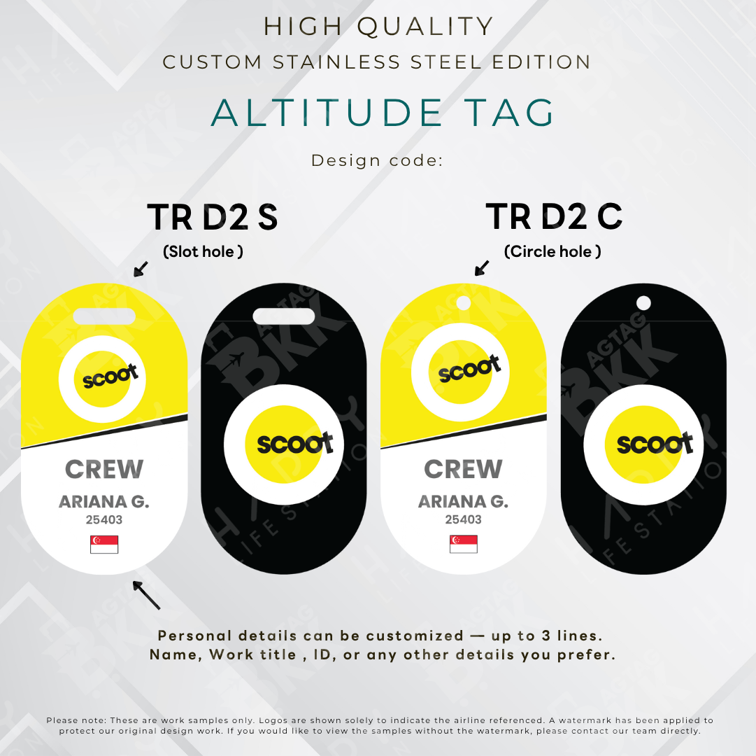 Scoot - Altitude Tag ( Stainless Steel Luggage Tag)