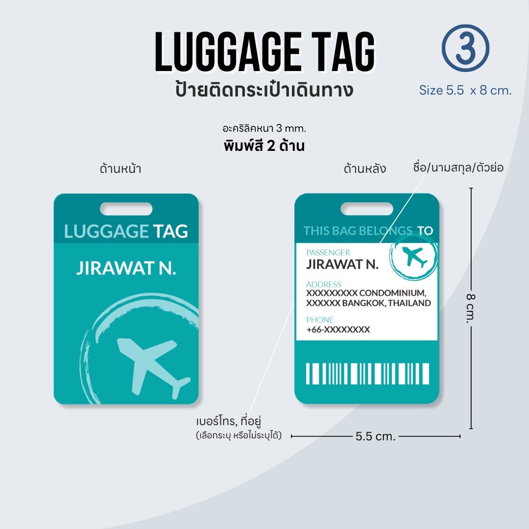 Passengers luggage tag