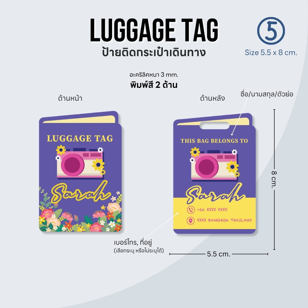 Passengers luggage tag