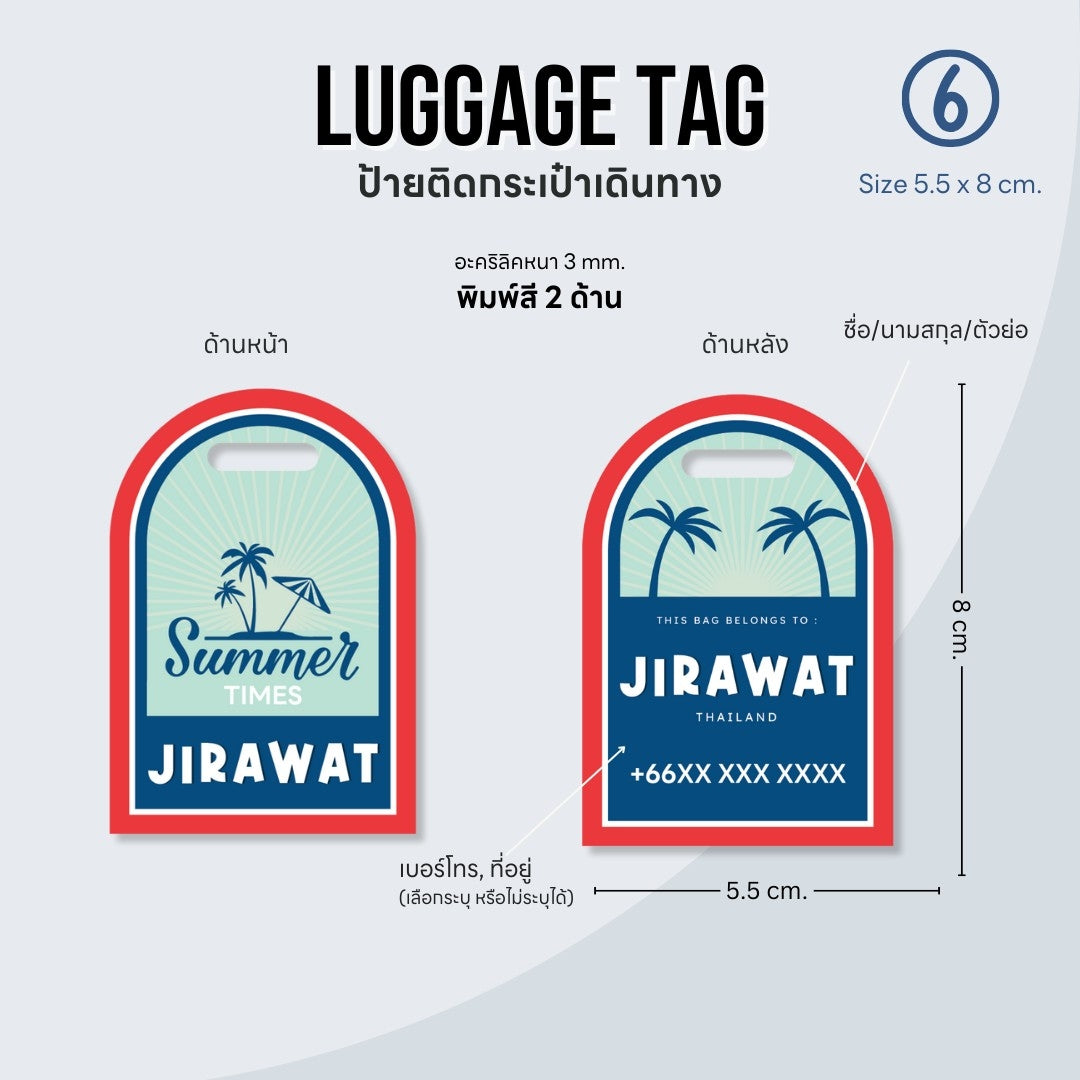 Passengers luggage tag