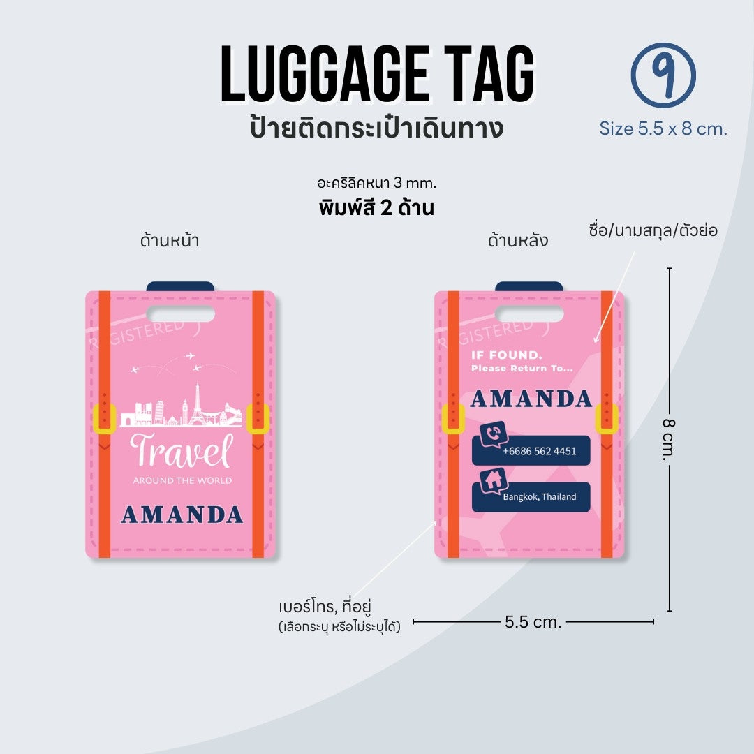 Passengers luggage tag