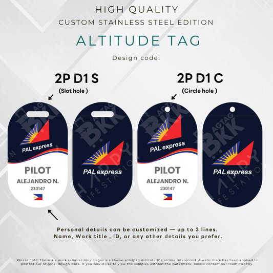 PAL Express - Altitude Tag ( Stainless Steel Luggage Tag)