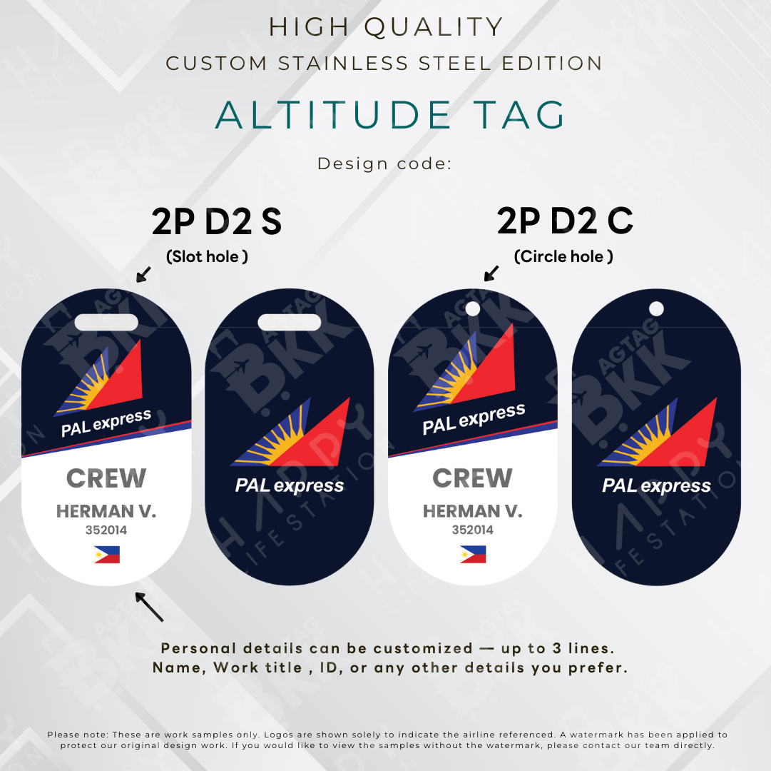 PAL Express - Altitude Tag ( Stainless Steel Luggage Tag)