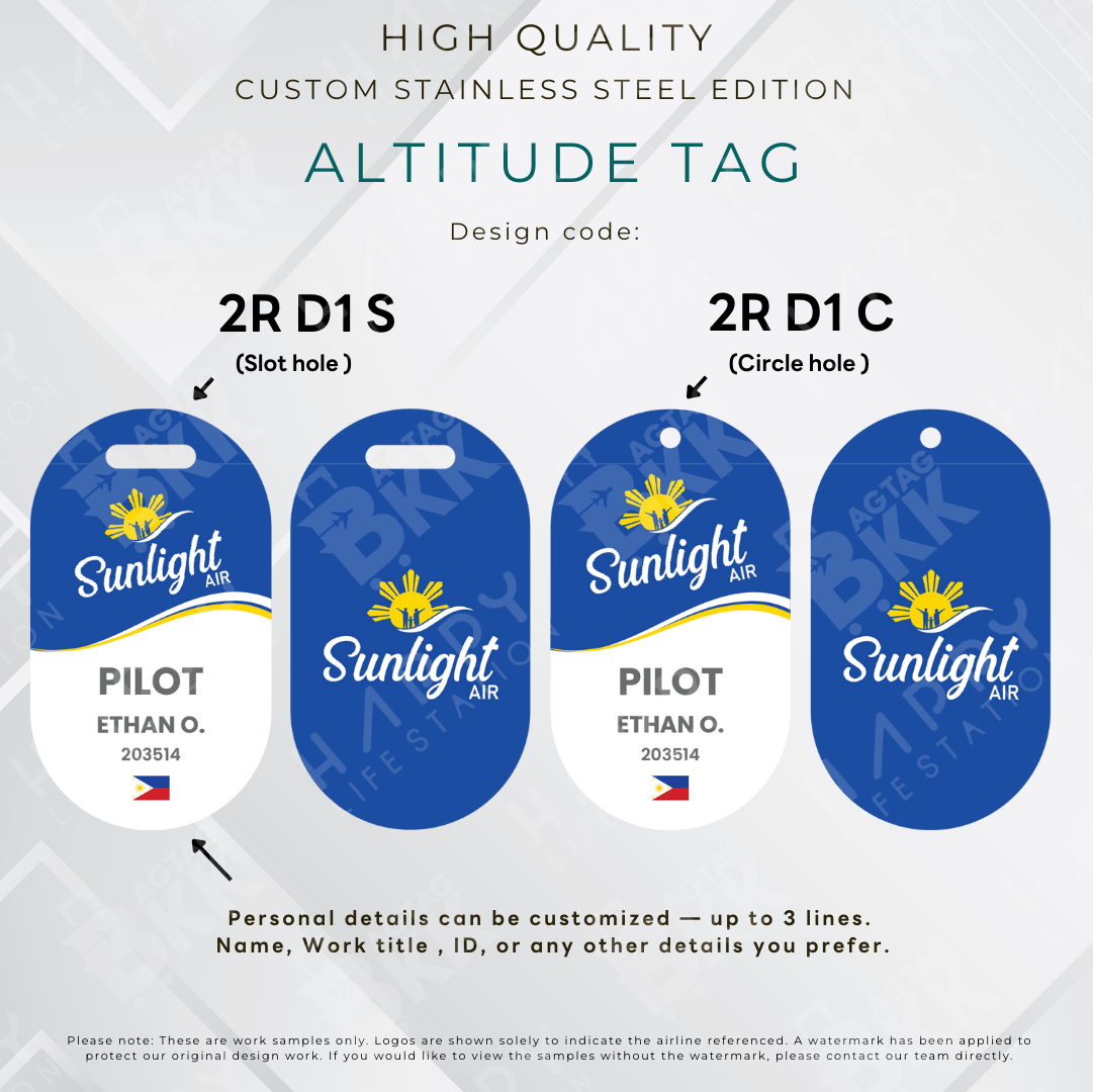 Sunlight Air - Altitude Tag ( Stainless Steel Luggage Tag)