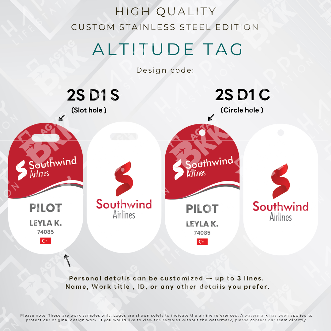 Southwind Airlines - Altitude Tag ( Stainless Steel Luggage Tag)