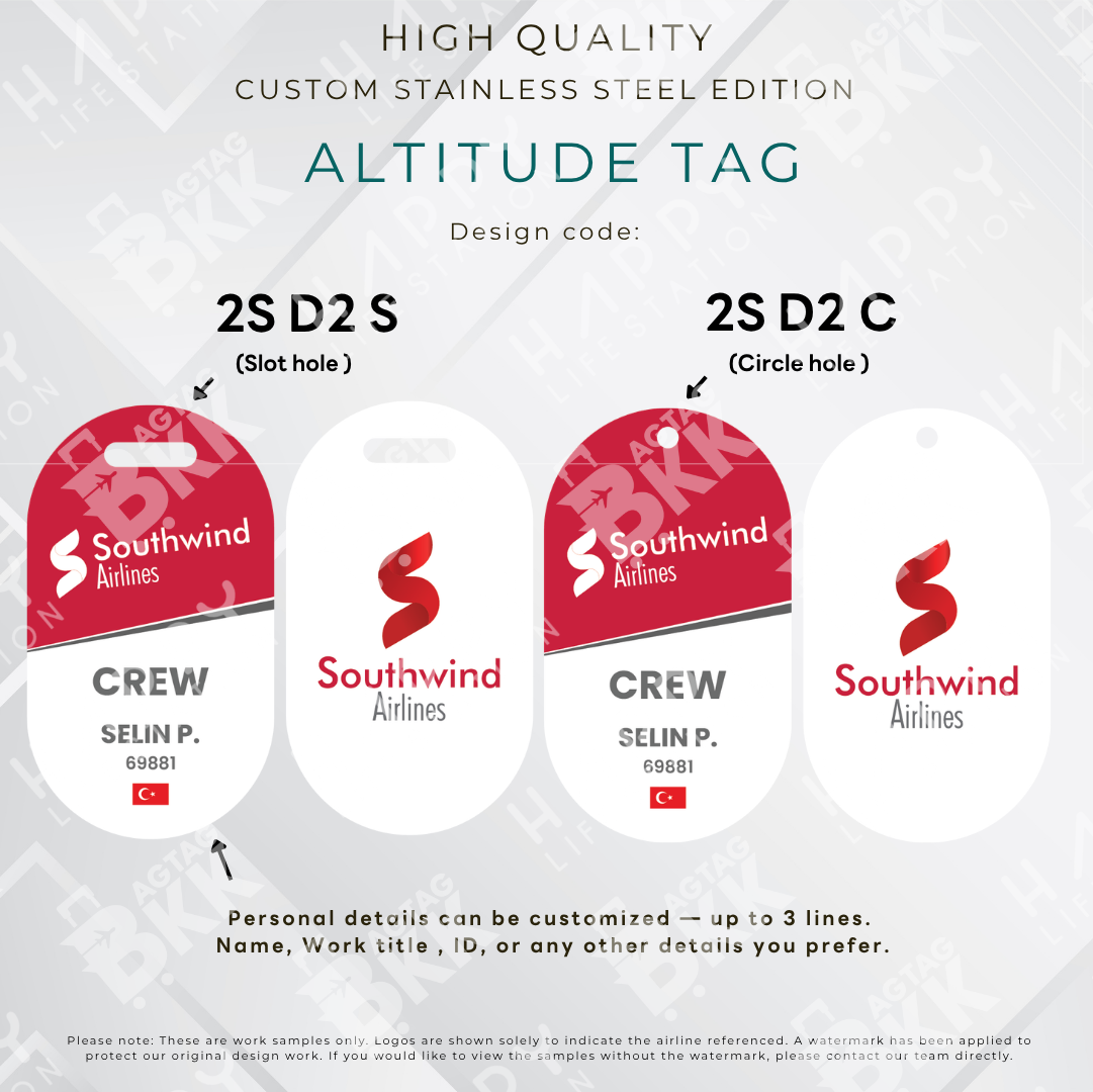 Southwind Airlines - Altitude Tag ( Stainless Steel Luggage Tag)