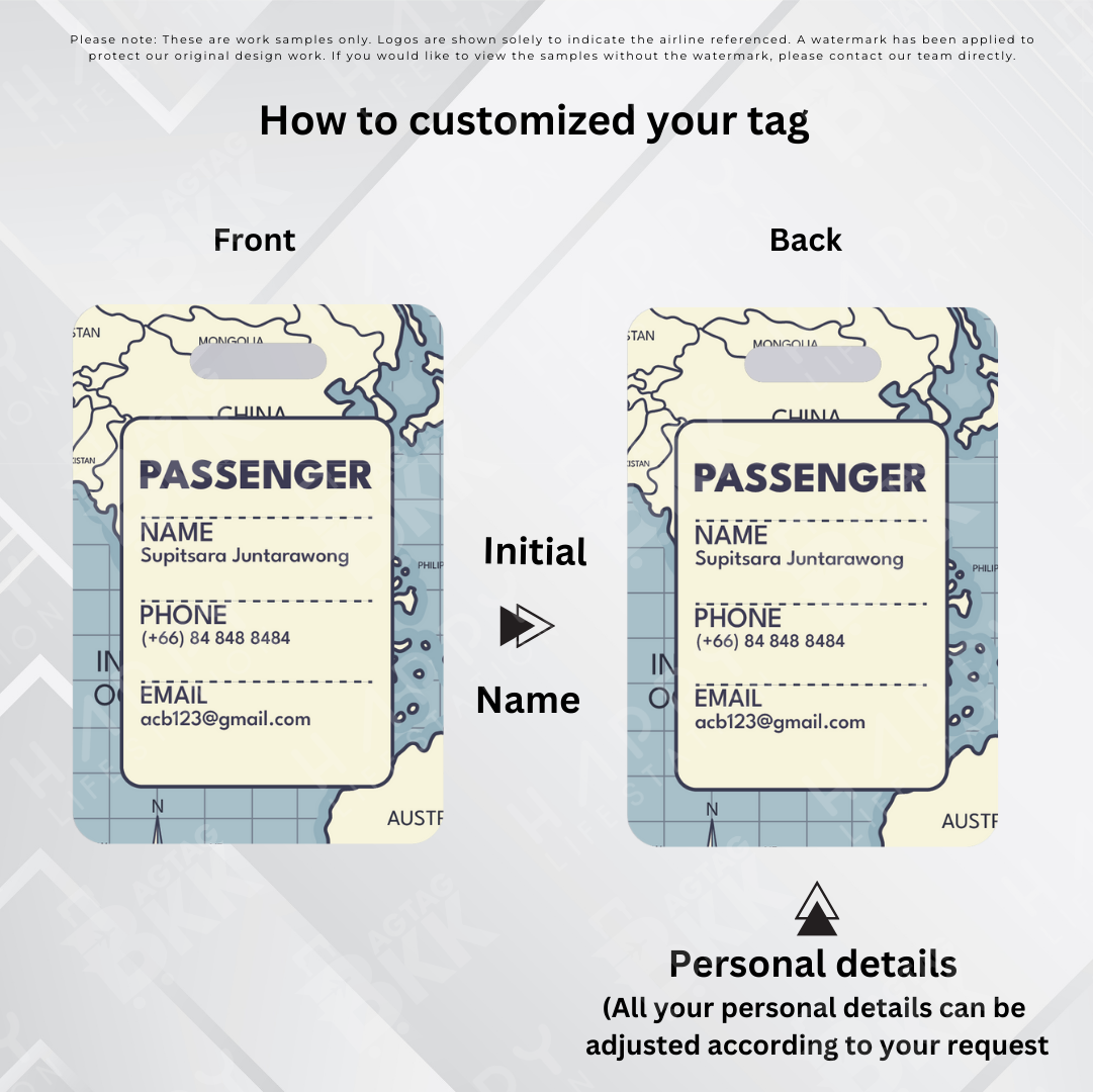 Passengers luggage tag