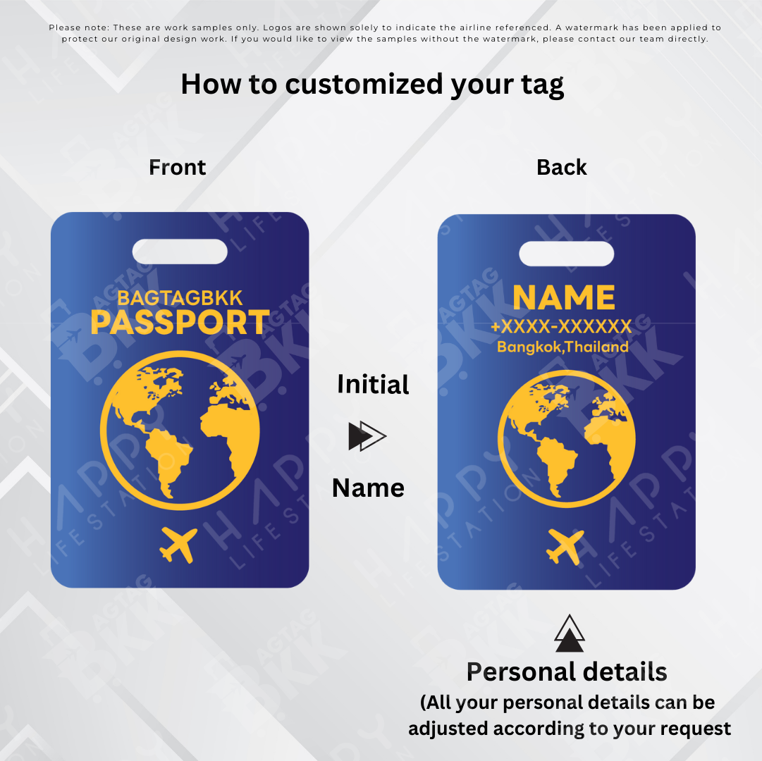 Passengers luggage tag
