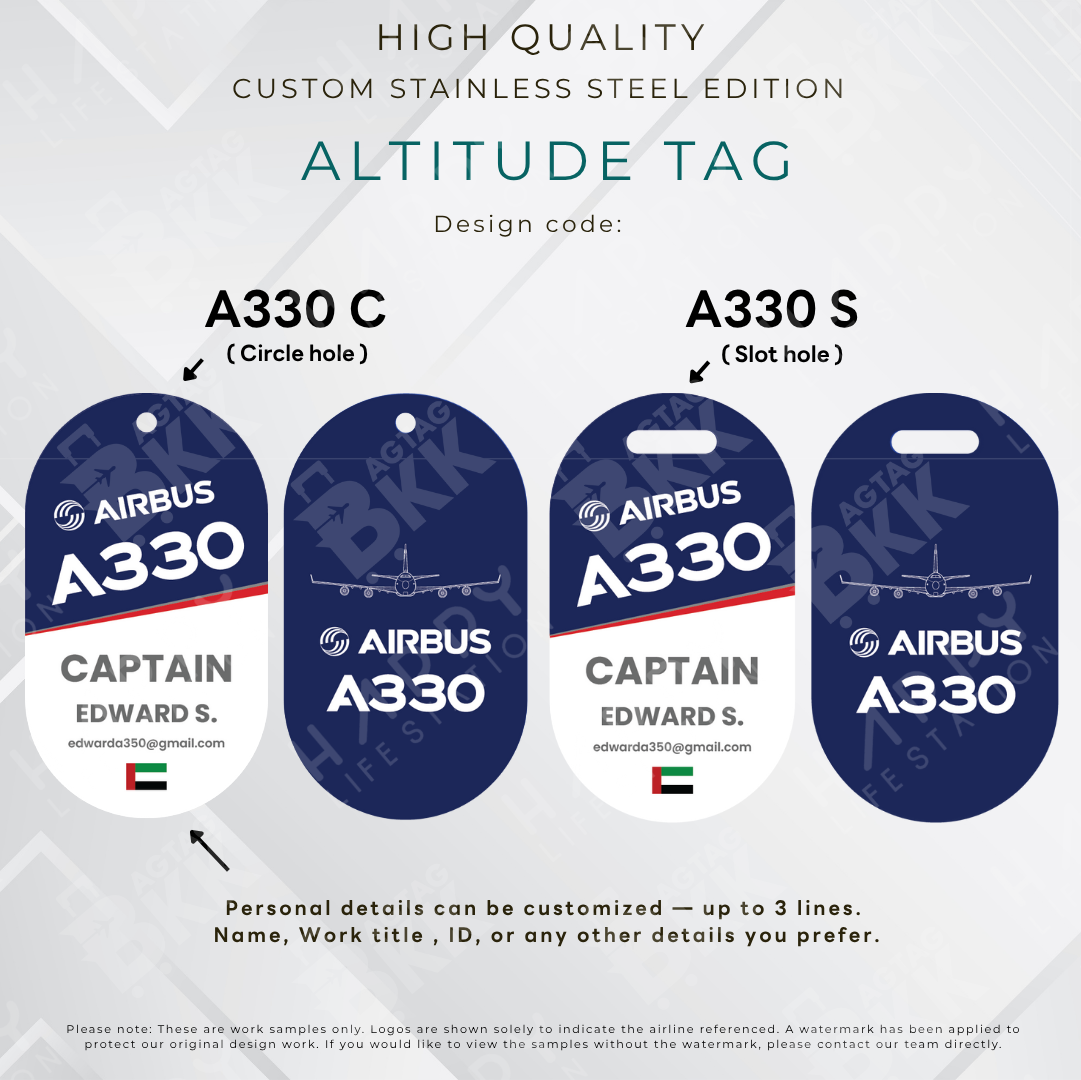 AIRBUS - Altitude Tag ( Stainless Steel Luggage Tag)