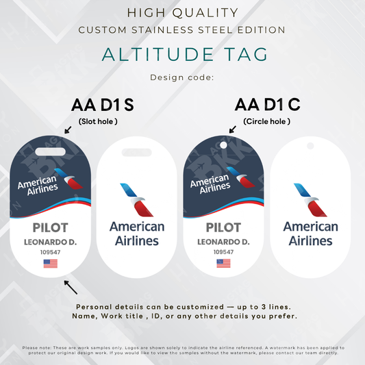 American Airlines - Altitude Tag ( Stainless Steel Luggage Tag)