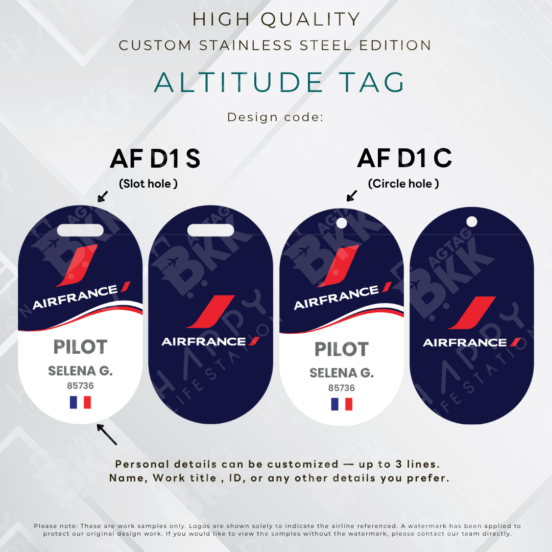 Air France - Altitude Tag ( Stainless Steel Luggage Tag)
