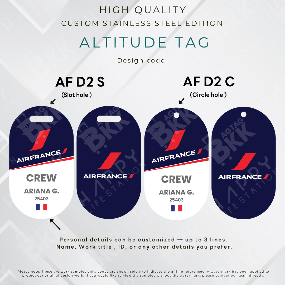 Air France - Altitude Tag ( Stainless Steel Luggage Tag)