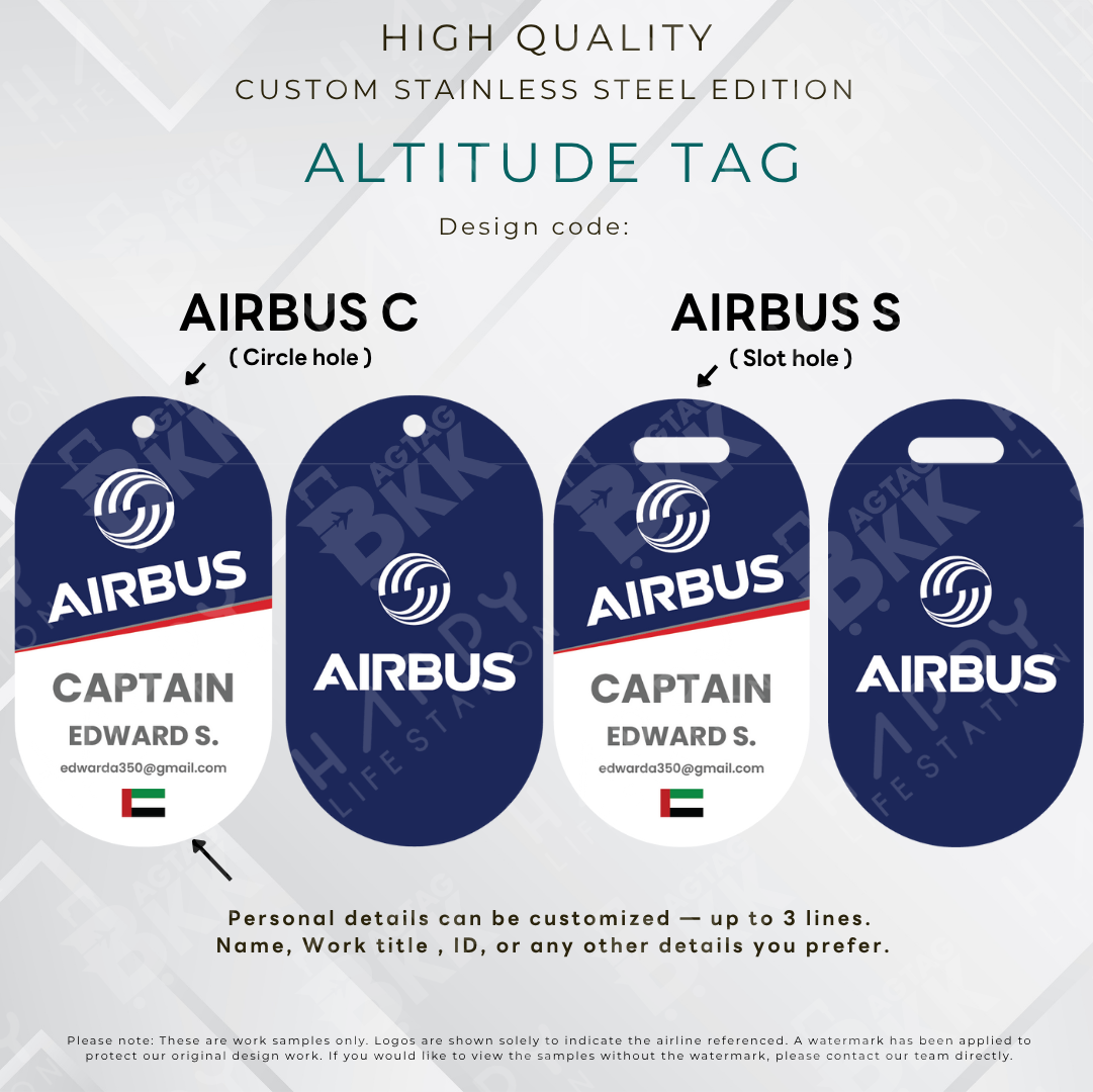 AIRBUS - Altitude Tag ( Stainless Steel Luggage Tag)