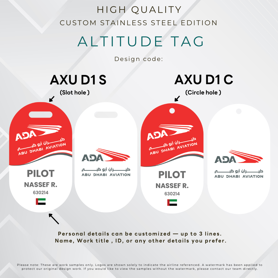 Abu Dhabi Aviation - Altitude Tag ( Stainless Steel Luggage Tag)