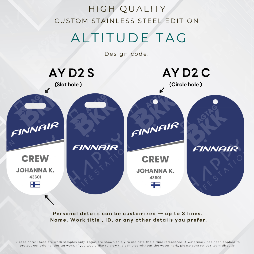 Finnair - Altitude Tag ( Stainless Steel Luggage Tag)
