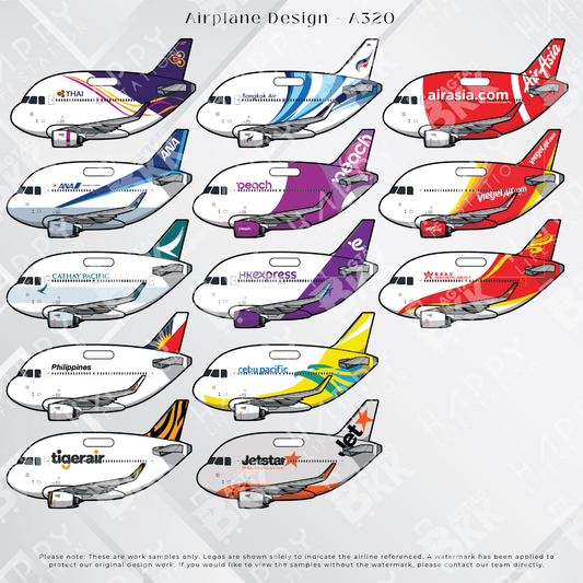Airbus A320 airplane design personalized luggage tag for crew and aviation fans