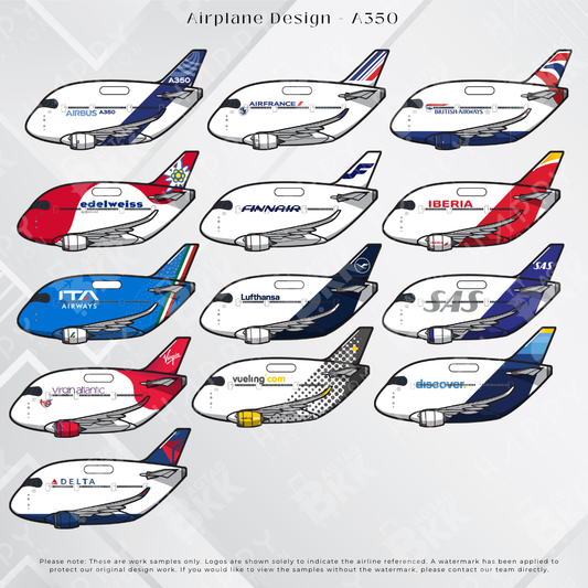 Airbus A350 new version airplane design personalized luggage tag for crew and fans