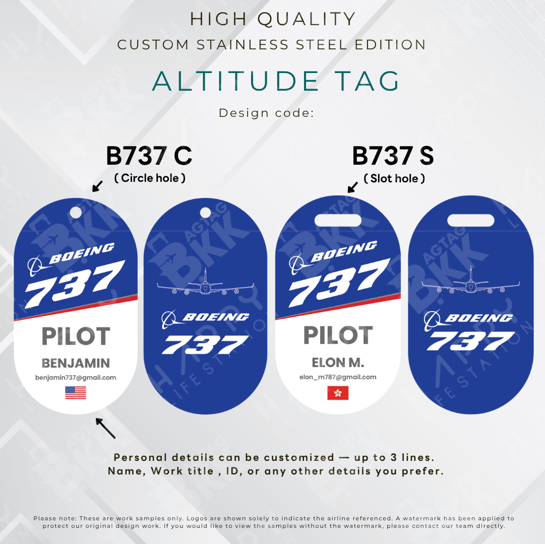 Boeing - Altitude Tag ( Stainless Steel Luggage Tag)