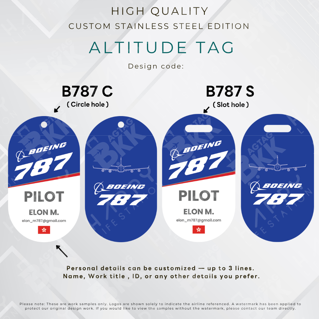 Boeing - Altitude Tag ( Stainless Steel Luggage Tag)