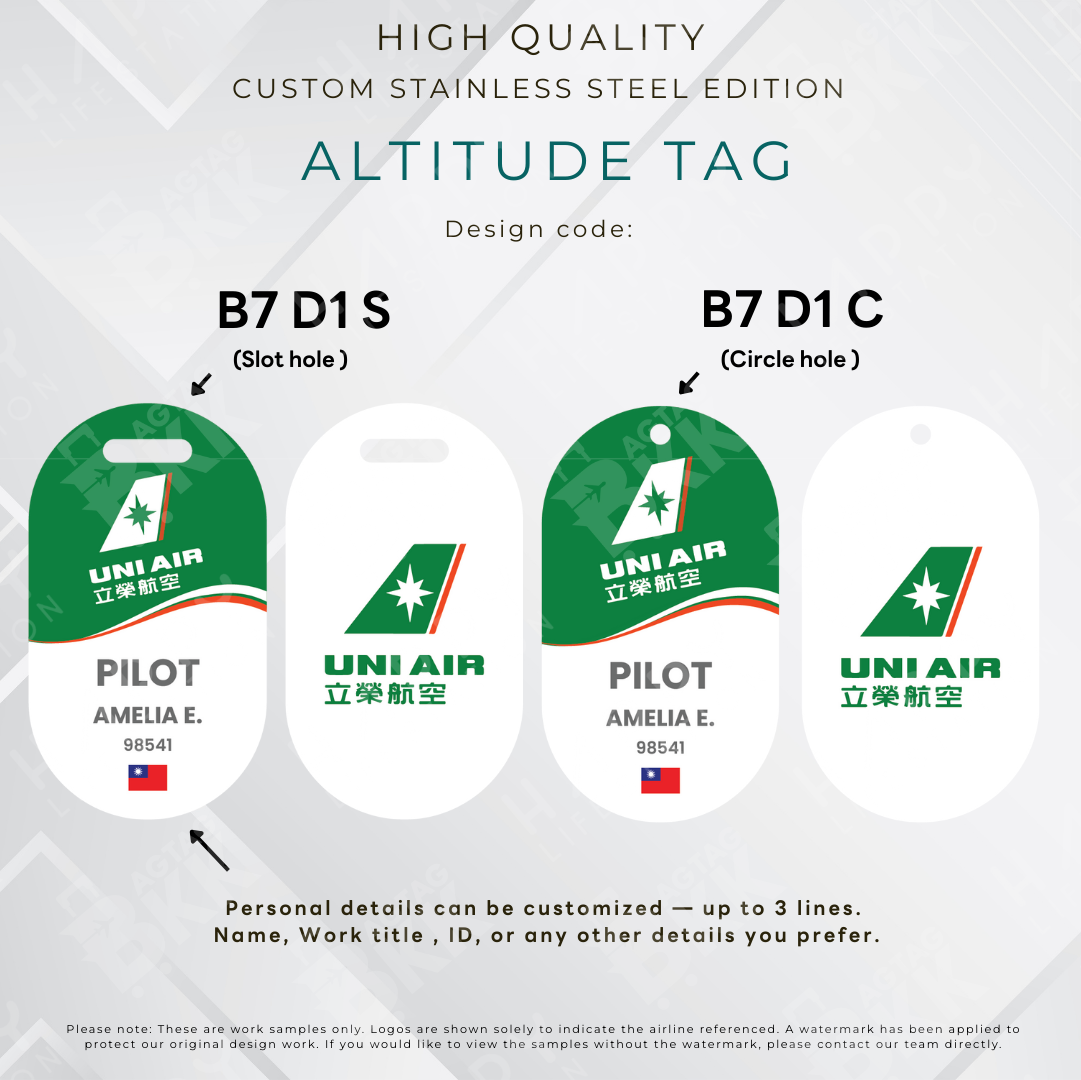 Uni Air  - Altitude Tag ( Stainless Steel Luggage Tag)