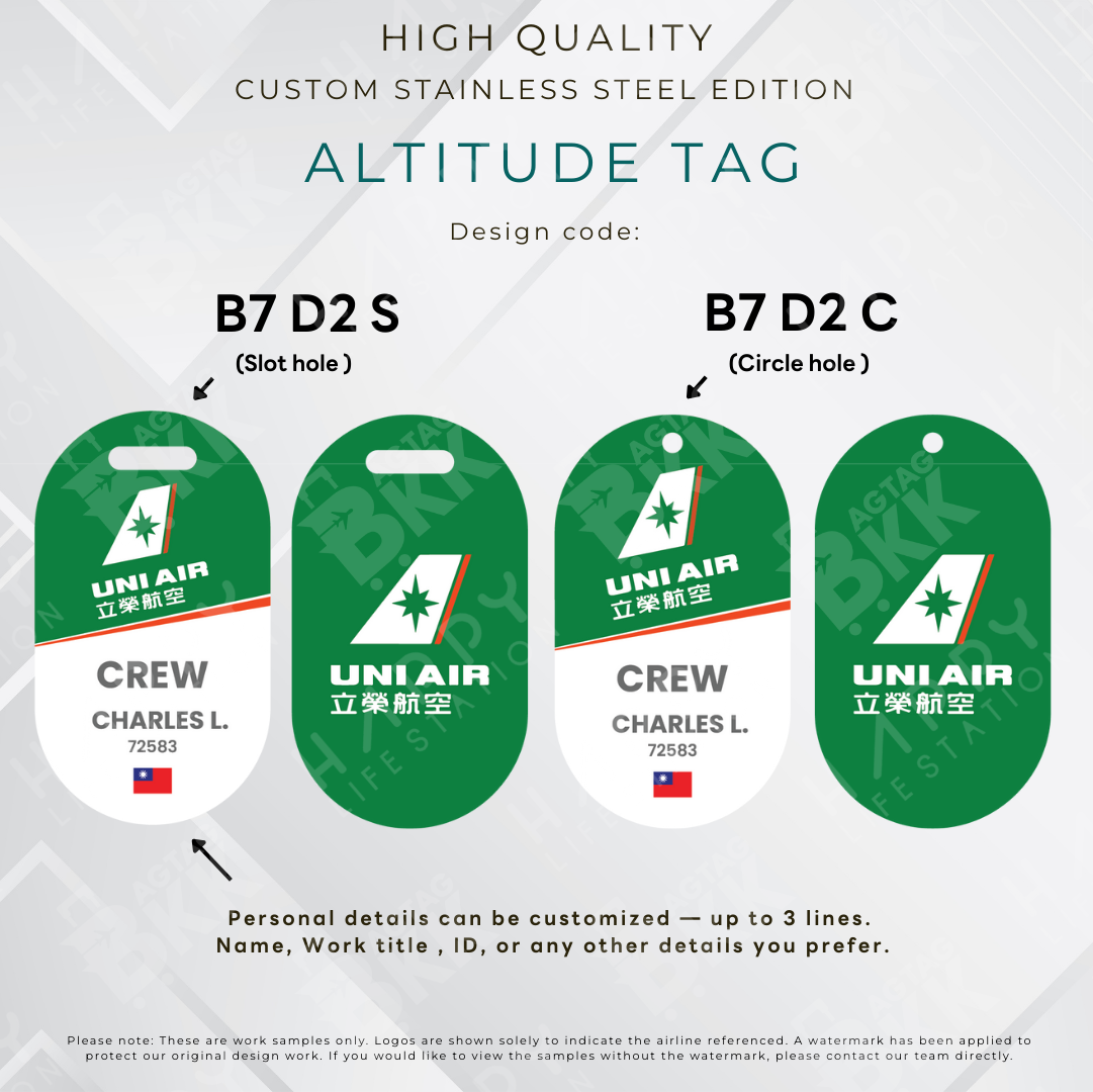 Uni Air  - Altitude Tag ( Stainless Steel Luggage Tag)