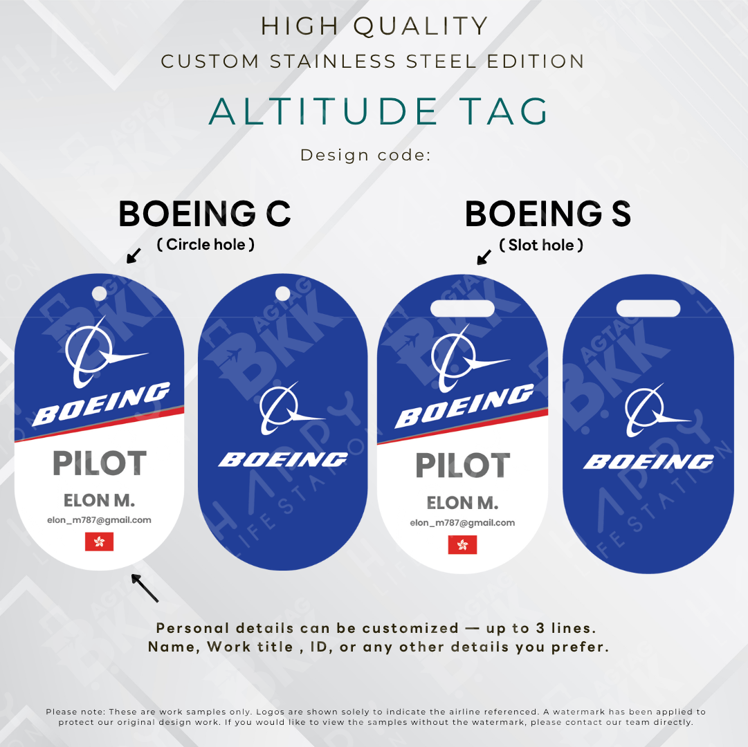Boeing - Altitude Tag ( Stainless Steel Luggage Tag)