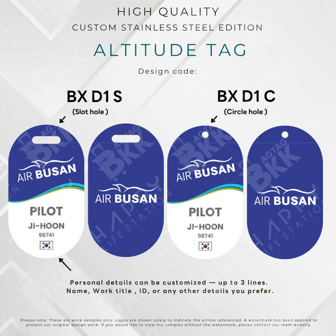 Air Busan - Altitude Tag ( Stainless Steel Luggage Tag)