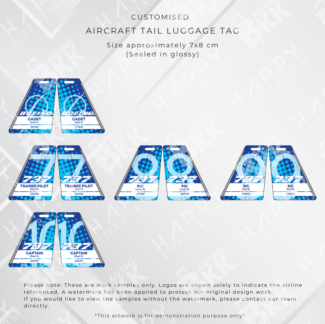 Boeing Aircraft Tail Luggage Tag Design 1 | BAGTAGBKK