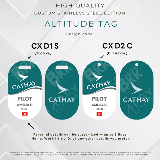 Cathay Pacific - Altitude Tag ( Stainless Steel Luggage Tag)