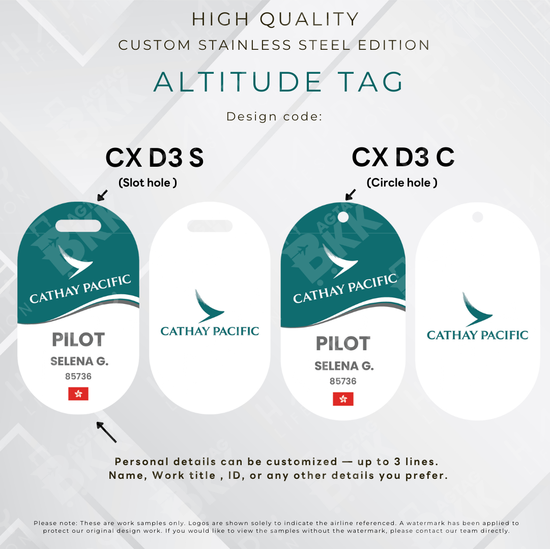 Cathay Pacific - Altitude Tag ( Stainless Steel Luggage Tag)