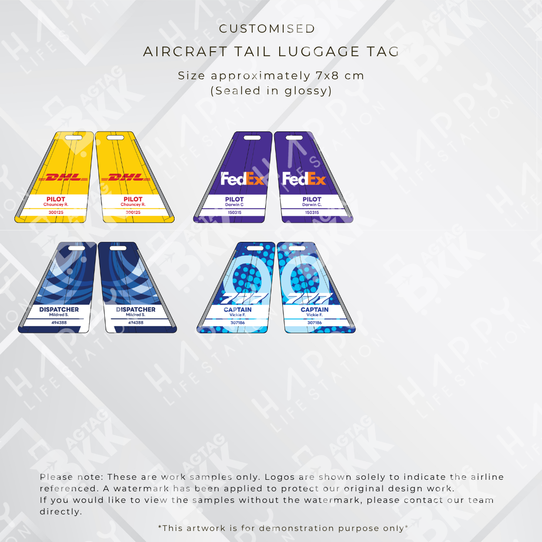 Aircraft tail others edition personalized luggage tag for aviation crew