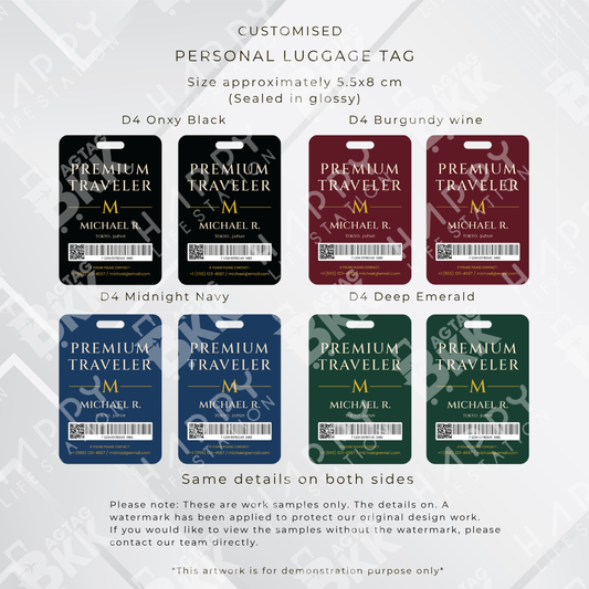 Frequent flyer premium design 4 personalized luggage tag for aviation enthusiasts